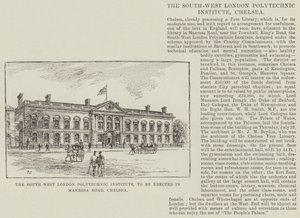 South West London Polytechnic Institute, der skal opføres i Manresa Road, Chelsea af Frank Watkins